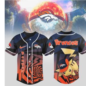 Denver Broncos Official NFL Pikachu Jersey Shirt