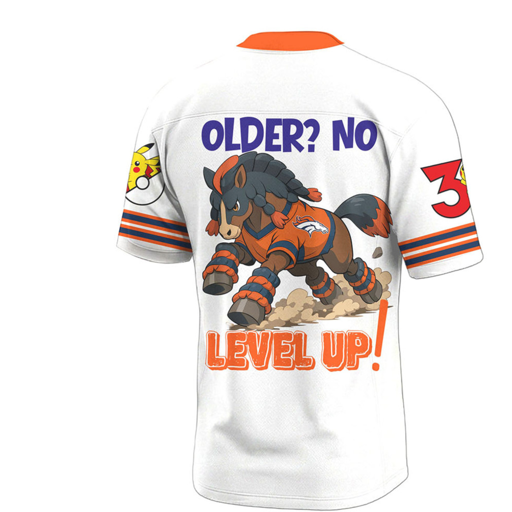Denver Broncos Official Super Bowl x Pokemon 30th Anniversary V neck Jersey Denver Broncos Official Super Bowl x Pokemon 30th Anniversary V neck Jersey