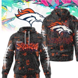Denver Broncos Urban Graffiti “Broncos 4 Life” Streetwear Game Day NFL Shirt