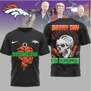 Denver Broncos x Green Day Punk Skull Mohawk Graphic Tee