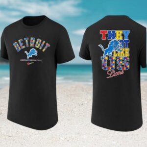 Detroit Lions Autism Awareness Month They Not Like Us Puzzle T Shirt