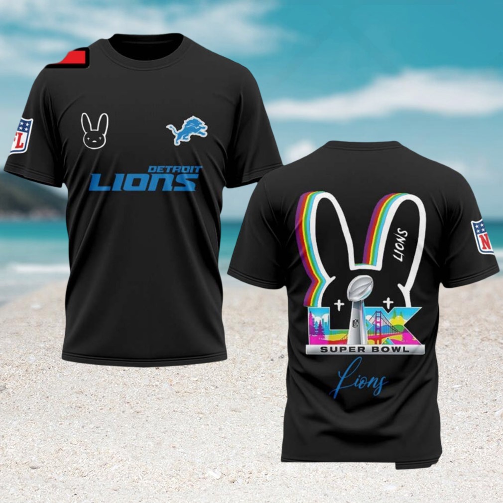 Detroit Lions Bad Bunny Super Bowl LX NFL Football Fan Graphic Apparel T Shirt Detroit Lions Bad Bunny Super Bowl LX NFL Football Fan Graphic Apparel T Shirt