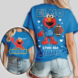Detroit Lions Football Official NFL Elmo Fan 3D Shirt Detroit Lions Football Official NFL Elmo Fan 3D Shirt