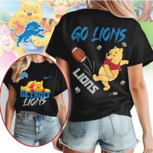 Detroit Lions Football Official NFL Winnie The Pooh Shirt