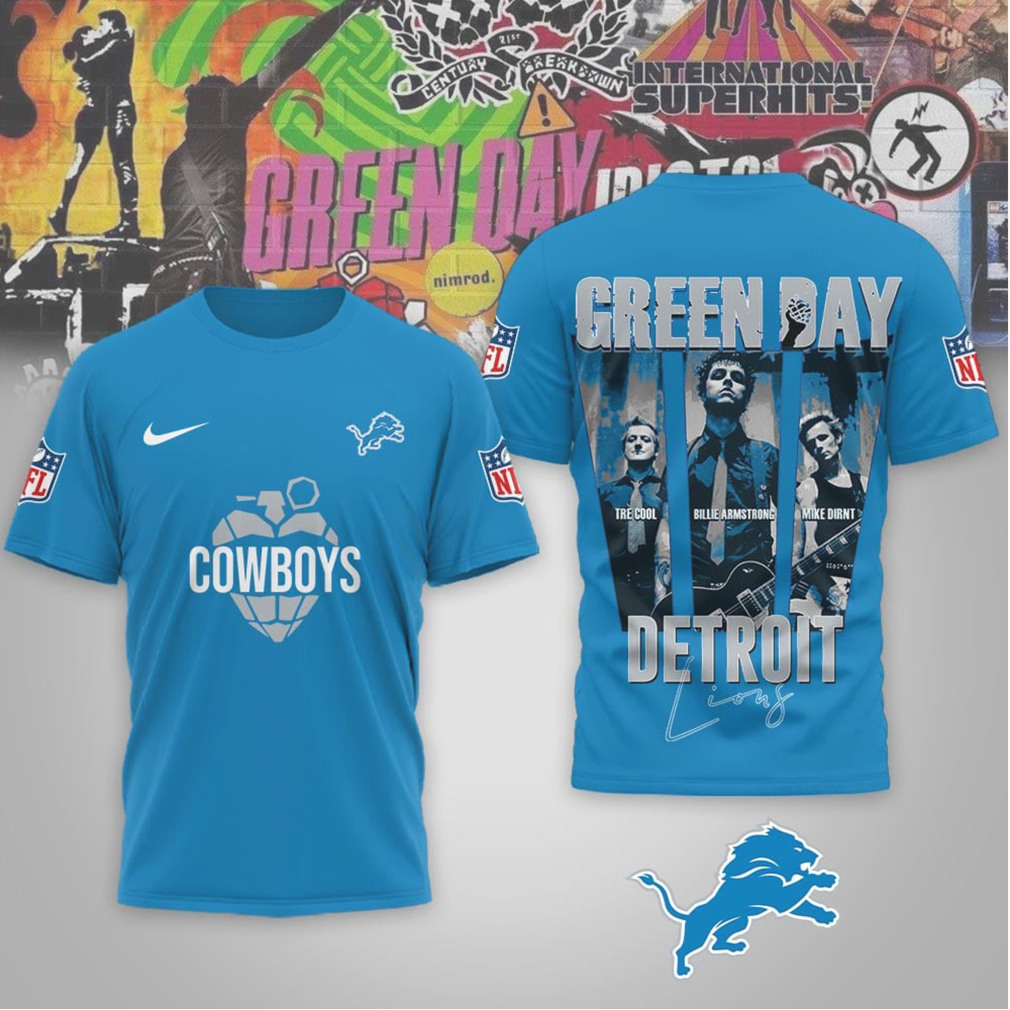 Detroit Lions Green Day Rock Band Mashup Nike Performance Football Fan T Shirt Detroit Lions Green Day Rock Band Mashup Nike Performance Football Fan T Shirt
