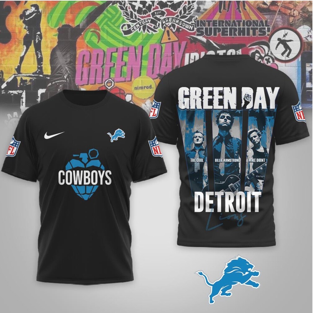Detroit Lions Green Day Rock Band Mashup Nike Performance Football Fan T Shirt Detroit Lions Green Day Rock Band Mashup Nike Performance Football Fan T Shirt