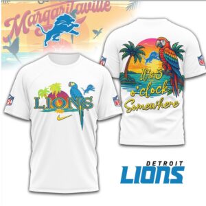 Detroit Lions Official NFL It's 5 O'clock Somewhere 3D Shirt