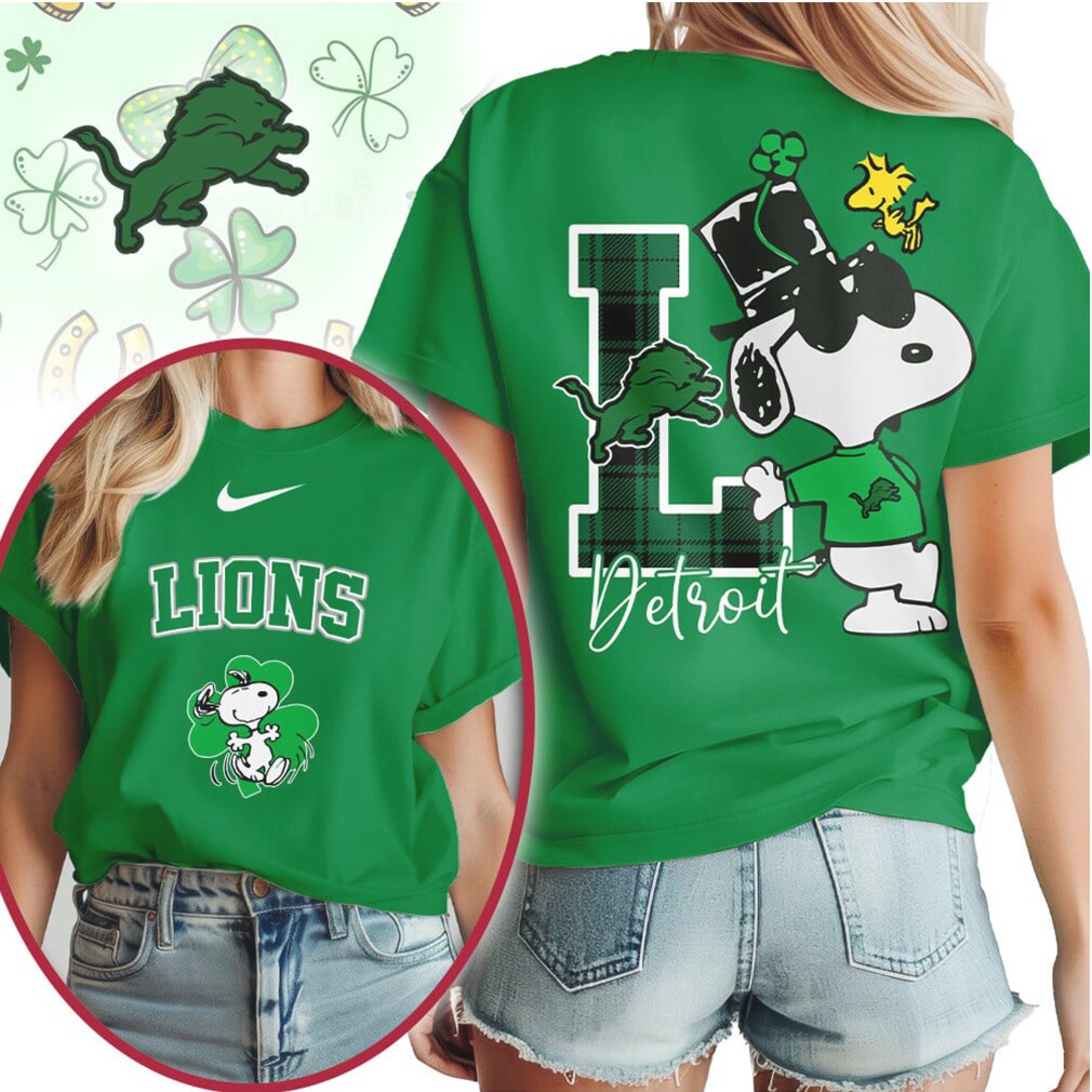 Detroit Lions Snoopy St. Patrick’s Day Lucky Shamrock Women’s Football Fan T Shirt Detroit Lions Snoopy St. Patrick’s Day Lucky Shamrock Women’s Football Fan T Shirt
