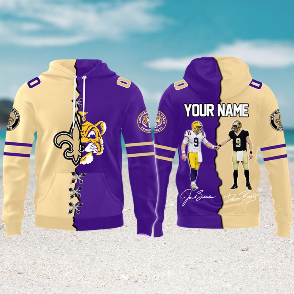 Drew Brees New Orleans Saints x Joe Burrow LSU Tigers Limited Hoodie Drew Brees New Orleans Saints x Joe Burrow LSU Tigers Limited Hoodie