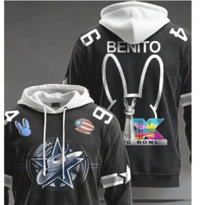 Custom Benito Bunny Bowl LX Graphic Vintage Sports Fan Hoodie