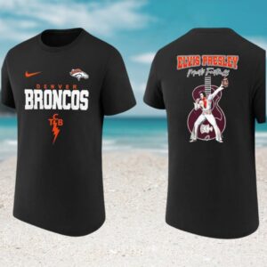 Elvis Presley Meets Football Denver Broncos TCB Lightning Bolt Fan Gift T Shirt Elvis Presley Meets Football Denver Broncos TCB Lightning Bolt Fan Gift T Shirt