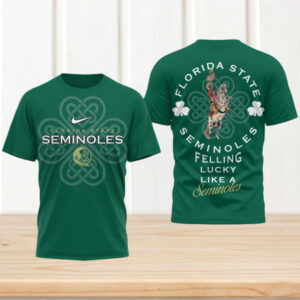Florida State Seminoles St. Patrick's Day Lucky Green Clover Performance Fan Shirt