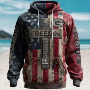Freedom Vintage Casual Faith American Flag Hoodie