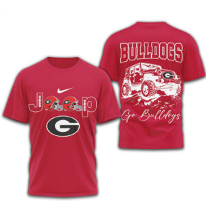 Georgia Bulldogs Jeep Classic Red Black Game Day Football T Shirt Georgia Bulldogs Jeep Classic Red Black Game Day Football T Shirt