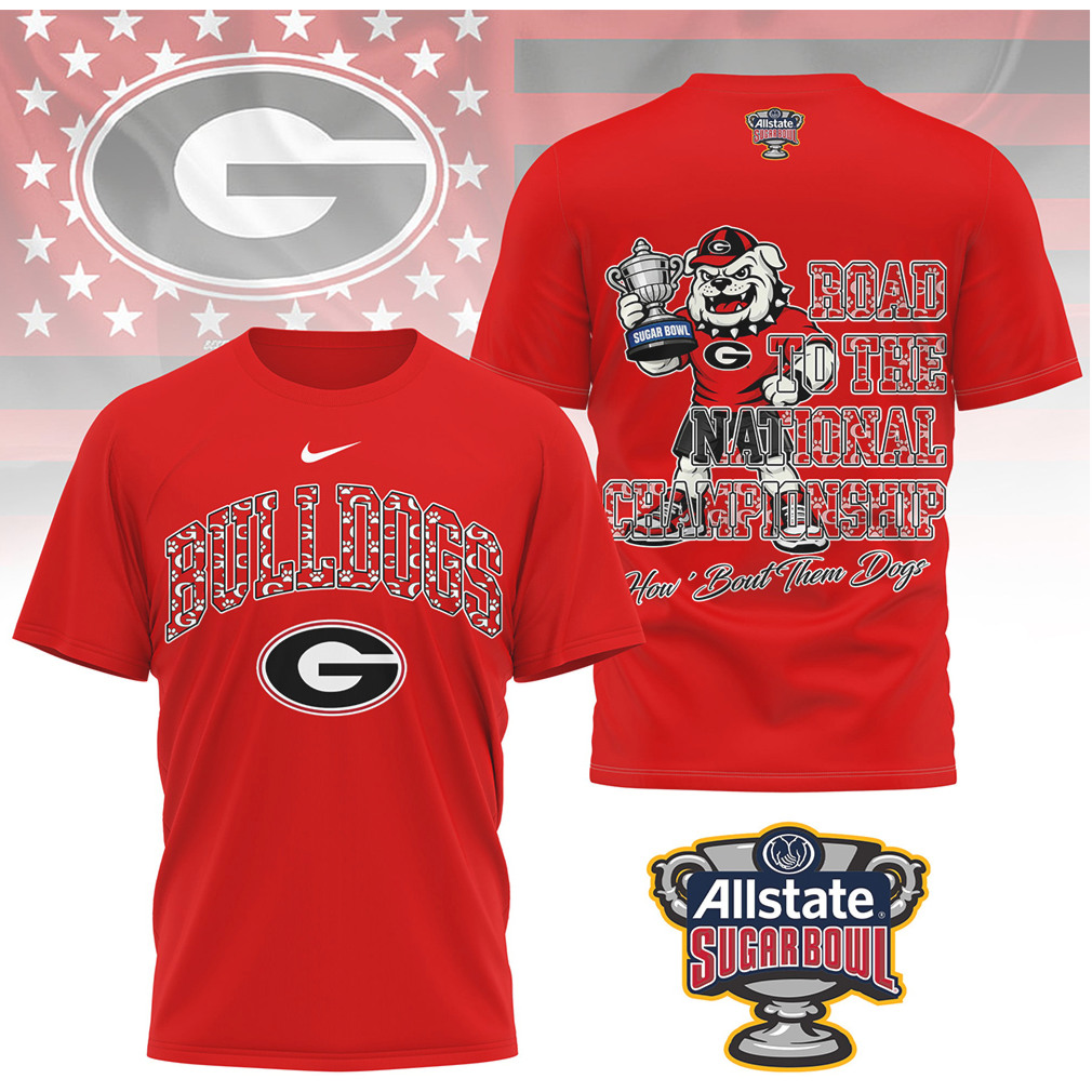Georgia Bulldogs Road To The National Championship Sugar Bowl Mascot Trophy Shirt Georgia Bulldogs Road To The National Championship Sugar Bowl Mascot Trophy Shirt