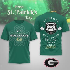 Georgia Bulldogs St. Patrick's Day Lucky Like A Bulldog Mascot Fan Shirt