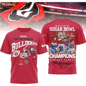 Georgia Bulldogs Undefeated Sugar Bowl Champions Perfect Season Football Fan Shirt