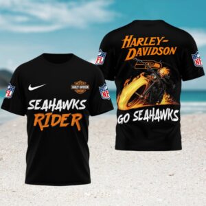 Ghost Rider Harley Davidson Seattle Seahawks Marvel Superhero Biker T Shirt Ghost Rider Harley Davidson Seattle Seahawks Marvel Superhero Biker T Shirt