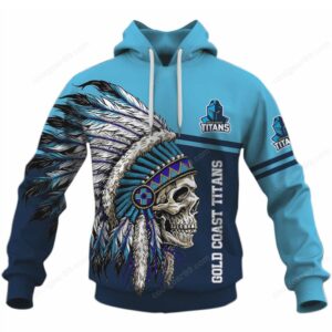 Gold Coast Titans Skull Native NFL Hoodie