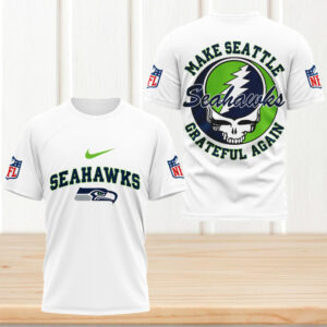 Grateful Dead Seattle Seahawks Make Seattle Grateful Again Rock Band Mashup T Shirt
