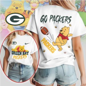 Green Bay Packers Football Official NFL Winnie The Pooh Women Shirt