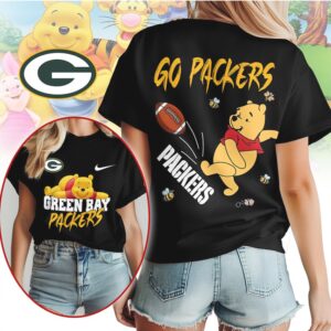 Green Bay Packers Football Official NFL Winnie The Pooh Women Shirt