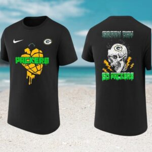 Green Bay Packers Green Day Rock Band Mashup Vintage Yellow Heart T Shirt
