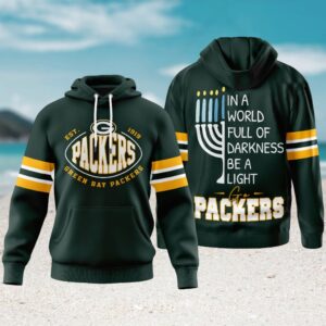 Green Bay Packers In a World Full of Darkness, Be a Light Hanukkah NFL Hoodie