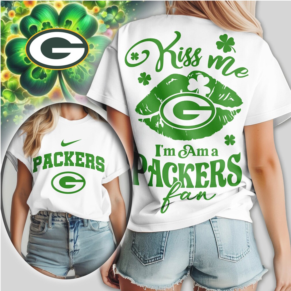 Green Bay Packers Kiss Me I'm A Fan St. Patrick's Day Women's Football Shirt Green Bay Packers Kiss Me I'm A Fan St. Patrick's Day Women's Football Shirt