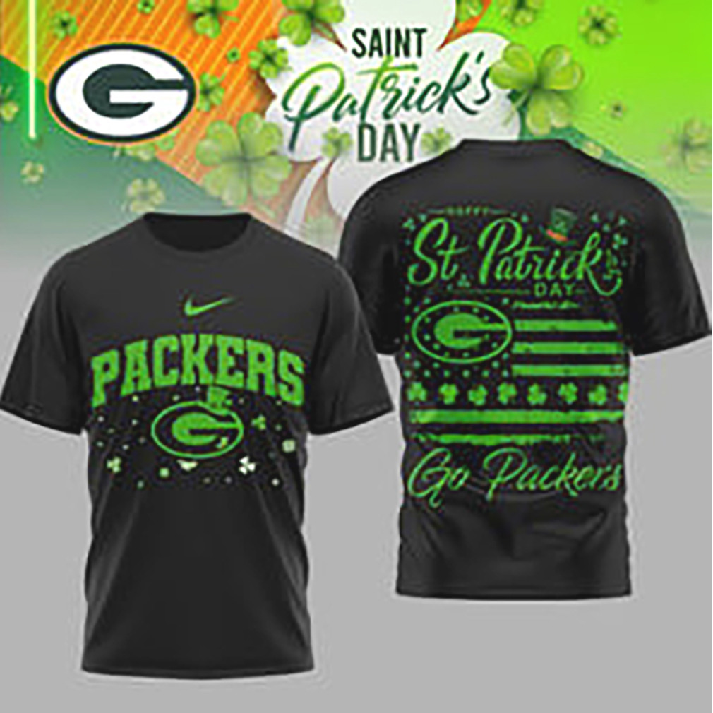 Green Bay Packers St. Patrick's Day Lucky Shamrock Flag Nike Performance T Shirt Green Bay Packers St. Patrick's Day Lucky Shamrock Flag Nike Performance T Shirt