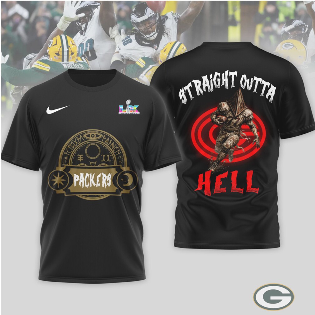 Green Bay Packers “Straight Outta Hell” Horror Graphic T Shirt Green Bay Packers “Straight Outta Hell” Horror Graphic T Shirt