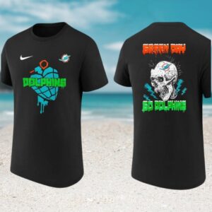Green Day American Idiot Miami Dolphins Football Mashup Vintage Black T Shirt