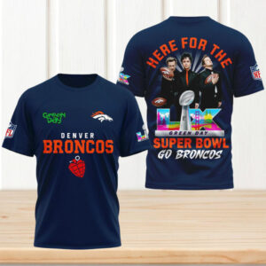 Green Day Denver Broncos Super Bowl LX T Shirt NFL Rock Band Fan Shirt