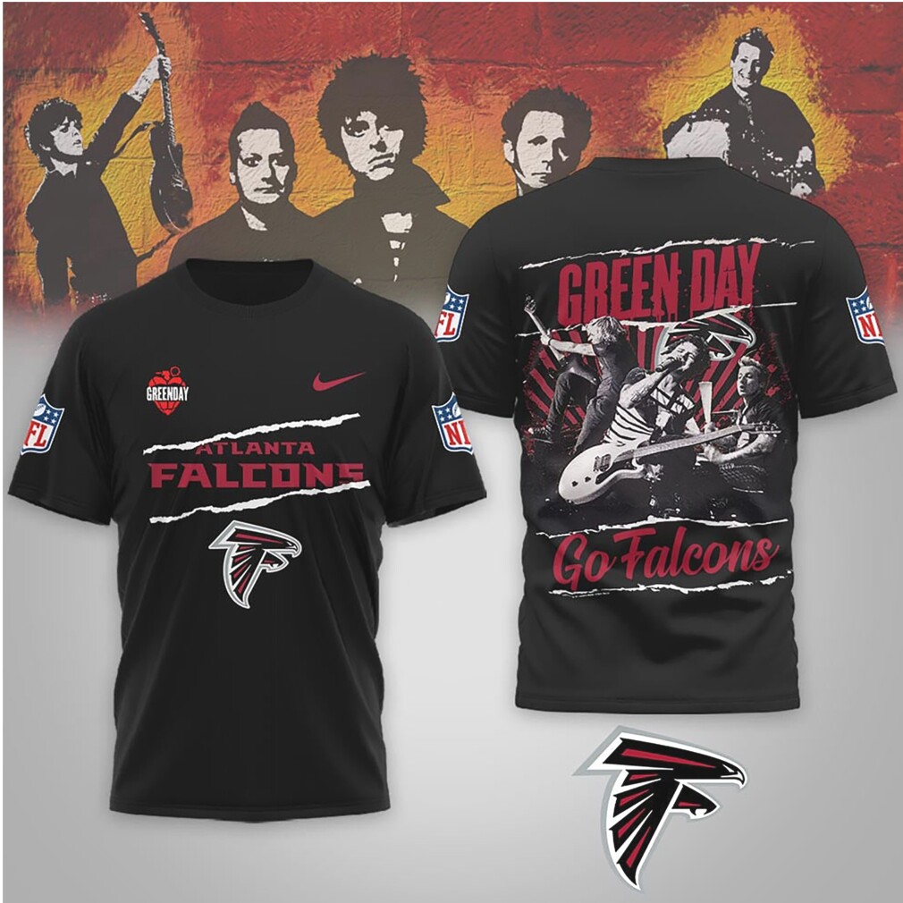 Green Day x Atlanta Falcons Go Falcons Band T Shirt Green Day x Atlanta Falcons Go Falcons Band T Shirt