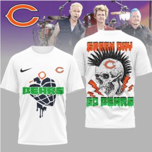 Green Day x Chicago Bears Skull Punk T Shirt