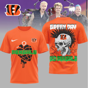 Green Day x Cincinnati Bengals Go Bengals Skull Punk T Shirt Green Day x Cincinnati Bengals Go Bengals Skull Punk T Shirt
