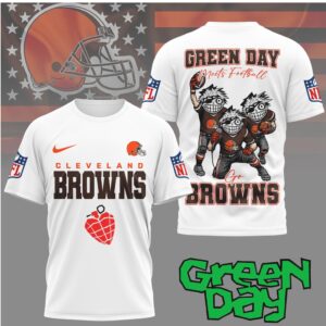 Green Day x Cleveland Browns Green Day Meets Football T Shirt