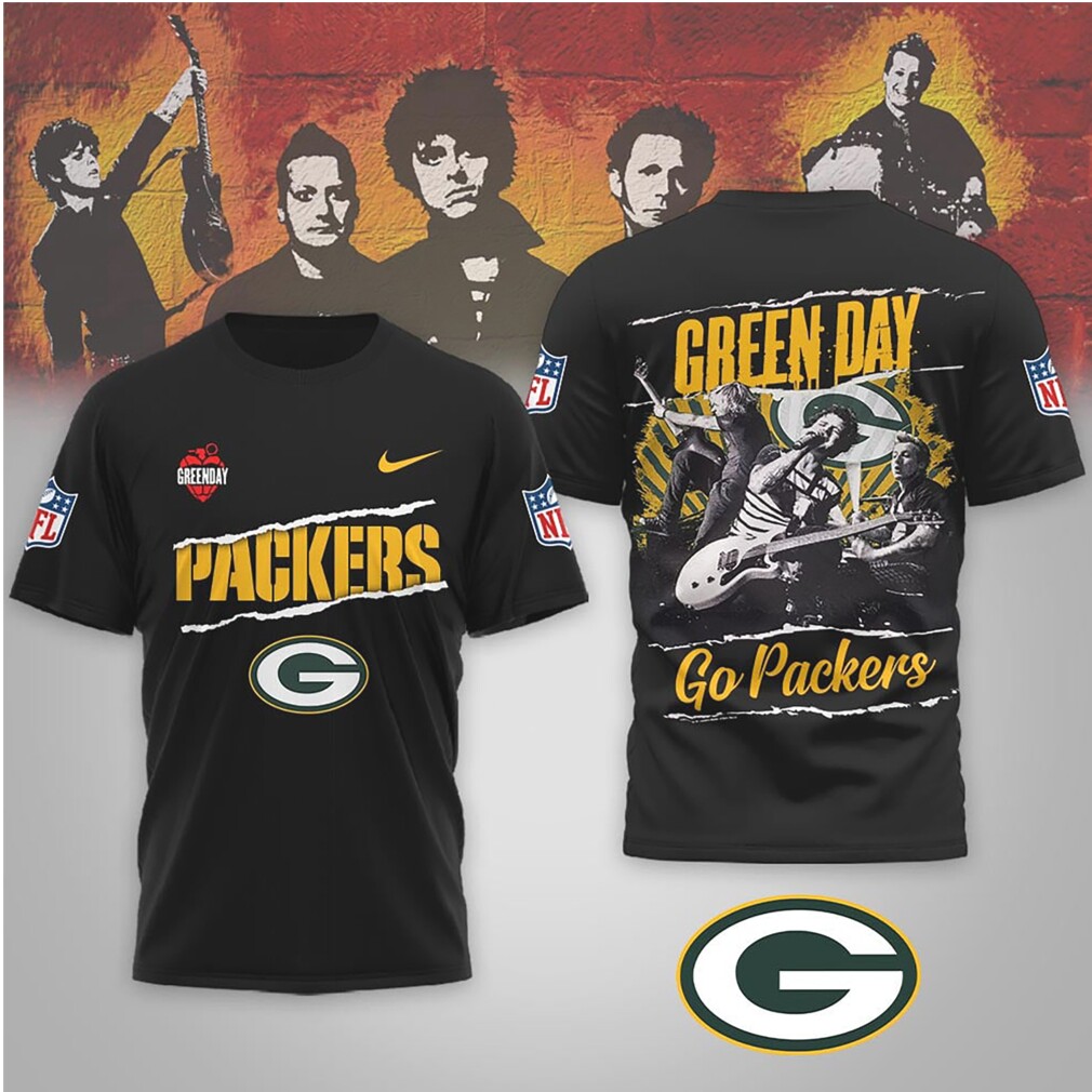 Green Day x Green Bay Packers Go Packers Band T Shirt Green Day x Green Bay Packers Go Packers Band T Shirt