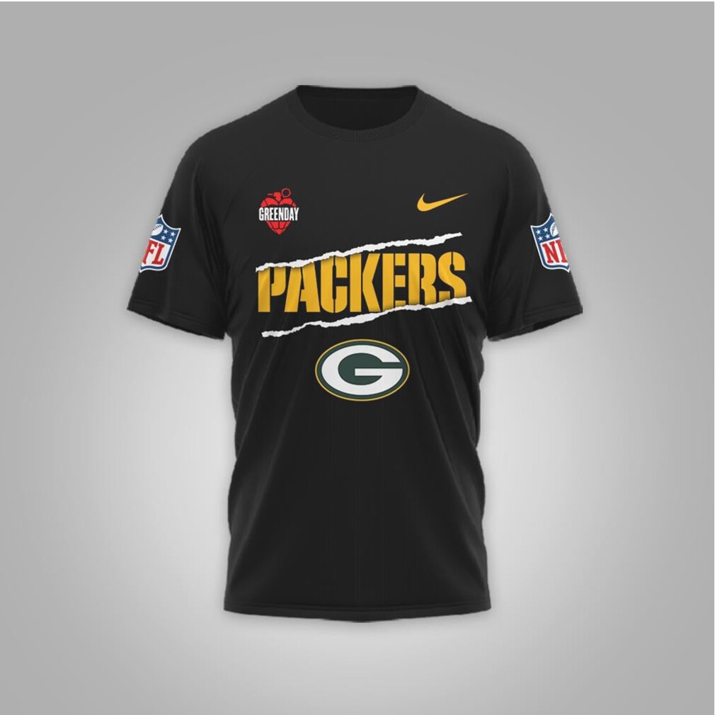 Green Day x Green Bay Packers Go Packers Band T Shirt Green Day x Green Bay Packers Go Packers Band T Shirt