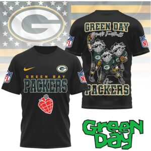 Green Day x Green Bay Packers Green Day Meets Football T Shirt