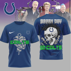Green Day x Indianapolis Colts Skull Punk T Shirt Green Day x Indianapolis Colts Skull Punk T Shirt