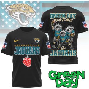 Green Day x Jacksonville Jaguars Green Day Meets Football T Shirt