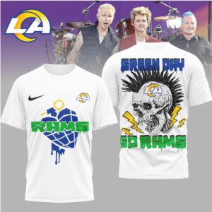 Green Day x Los Angeles Rams Skull Punk T Shirt
