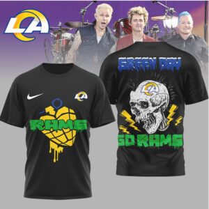 Green Day x Los Angeles Rams Skull Punk T Shirt