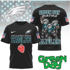 Green Day x Philadelphia Eagles Green Day Meets Football T Shirt