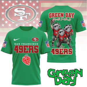 Green Day x San Francisco 49ers Green Day Meets Football T Shirt Green Day x San Francisco 49ers Green Day Meets Football T Shirt
