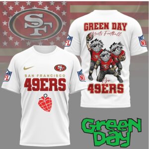 Green Day x San Francisco 49ers Green Day Meets Football T Shirt