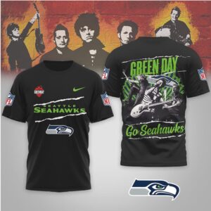 Green Day x Seattle Seahawks Go Seahawks Band T Shirt