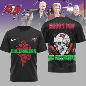 Green Day x Tampa Bay Buccaneers Go Bucs Skull Punk T Shirt