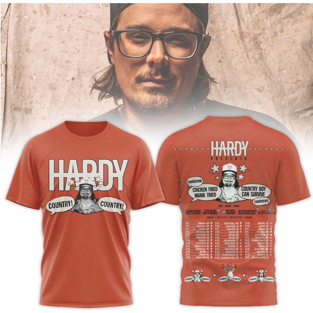 Hardy Presents Country Boy Can Survive 2026 Tour Vintage Orange Graphic Country Music T Shirt Hardy Presents Country Boy Can Survive 2026 Tour Vintage Orange Graphic Country Music T Shirt